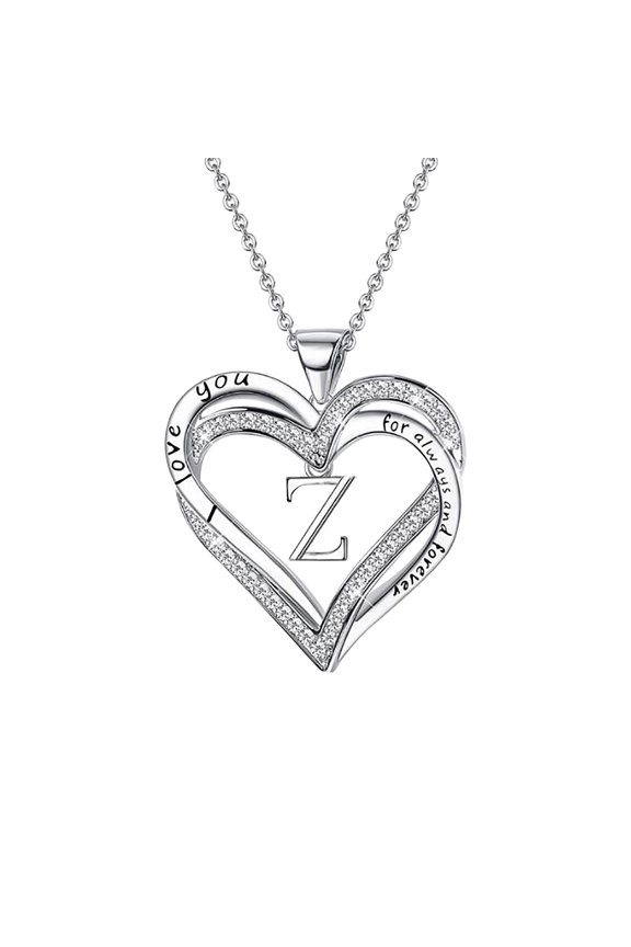 Easter Necklaces for Women Ladies Double Heart Diamond Necklace With 26 English Letters Couple Necklace Easter Decor