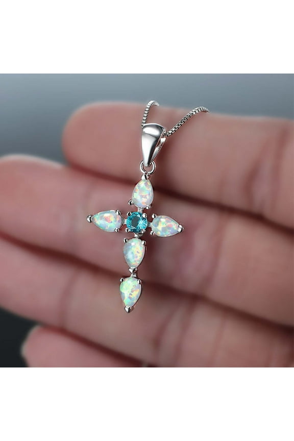 Easter Necklaces for Women Unisex Pendant Necklace Female Summer Clavicle Chain Opal Rhinestone Jewelry Easter Decor