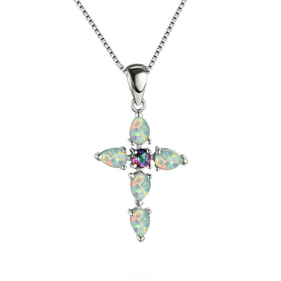 Quinlirra Easter Necklaces for Women Clearance Unisex Pendant Necklace Female Summer Clavicle Chain Opal Rhinestone Jewelry Easter Decor