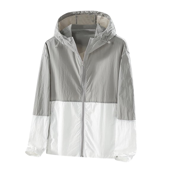 Quinlirra Fall Jackets For Women 2024 Plus Size men and women Lightweight Cool And Lightweight Color blocking splicing Sunscreen Jacket Coat