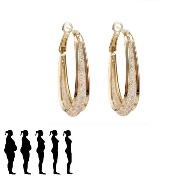 Todaioua Hair Clip Without Ear Hole Slimming Ear Rings Metal Ear Nail Multilayer Diamond Inlaid C-Shaped Lymph Detumescence Ear Rings ✈ Upgraded