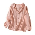 thumbnail image 1 of Quinlirra Hoodies for Women Cheap Womens Long Sleeve Hooded Blouse Solid Color Oversize Tops Cardigan Button, 1 of 4
