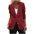 thumbnail image 1 of Quinlirra Jackets for Women Trendy Dressy Womens Bussiness Casual Blazers Open Front Long Sleeve Work Office Blazer Jacket With Shoulder Pads Fall Fashion 2025 S Wine, 1 of 6