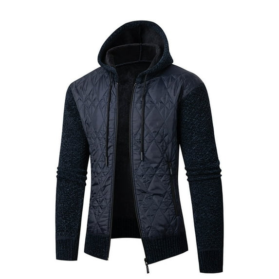 Quinlirra Jackets for Men Hoodie Men's Fleece Outer Hooded Zipper Sweater Jacket