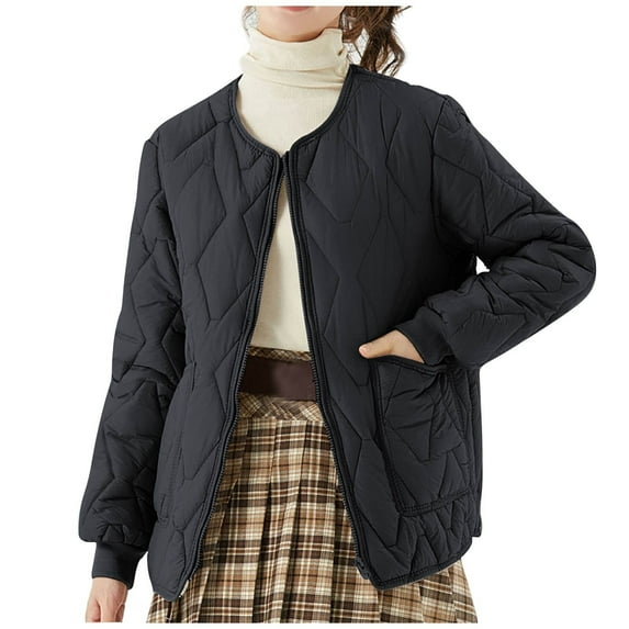 Quinlirra Jackets for Women Trendy Womens Winter Clothes Plus Size Warm Coat Long Sleeve Jacket XXL Black