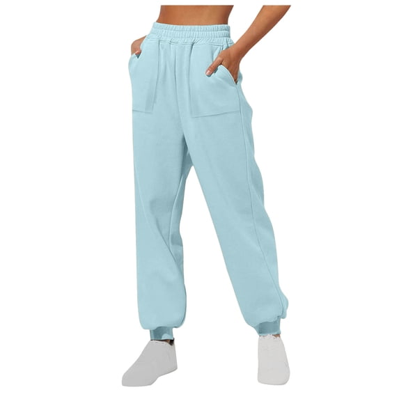 Quinlirra Jooger Pants Women Petite Women'S Solid Color Pocket Corset High-Waisted Sweatpants Long Pants