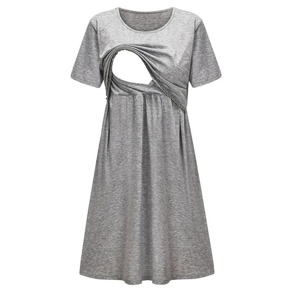 Todaioua Maternity Dresses for Women 2024 Short Sleeve Floral Print Nursing Dress for Breastfeeding Casual