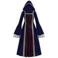 thumbnail image 1 of Quinlirra Medieval Renaissance Corset Dress for Women Medieval Dress Rules Hemline Double Women's Stand Collar Big Ancient Long Skirt Long Sleeve Round Neck Dress, 1 of 4