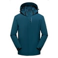 thumbnail image 1 of Quinlirra Men's Hooded Waterproof Jacket Men's Stitching Drawstring Hooded Slim Fashion Outdoor Jacket Coat Outwear, 1 of 4