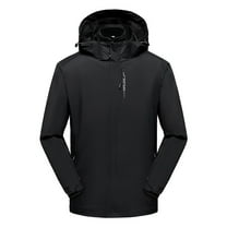 Quinlirra Men's Hooded Waterproof Jacket Men's Stitching Drawstring Hooded Slim Fashion Outdoor Jacket Coat Outwear