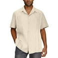 thumbnail image 1 of Quinlirra Men's Shirts Button Up Shirt Casual Summer Beach Shirt Solid Color Short Sleeved Lapel Top/shirt, 1 of 6