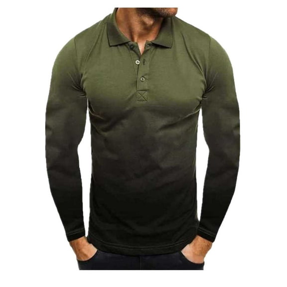 Quinlirra Men's Sweatshirts Hoodie Men's Printing Turn-Down Collar Pullover Tops Casual Basic Long Sleeve T-Shirt Size M Army Green