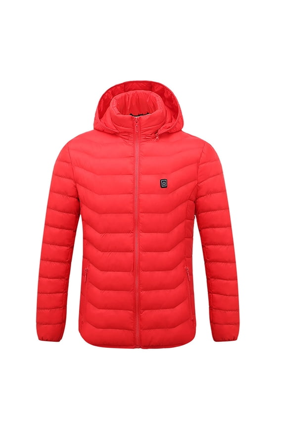 Mens Fleece Jacket Big and Tall Outdoor Warm Clothing Heated For Riding Skiing Fishing Charging Via Heated Coat