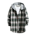 thumbnail image 1 of Quinlirra Mens Fleece Jackets Full Zip Versatile Hoodie Basic Men's Classic Scottish Plaid Hooded Shirt Long Sleeve Hooded Casual Outwear Jackets, 1 of 4