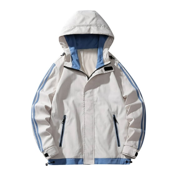 Quinlirra Mens Jacket Men's Spring And Charge Coat Thin Outdoor Mountaineering And Riding Windproof Work Coat