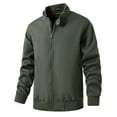 thumbnail image 1 of Quinlirra Mens Jackets Casual Men's Fashion Casual Solid Color Zipper Pockets Long Sleeve Hoodless Casual Outwear, 1 of 4