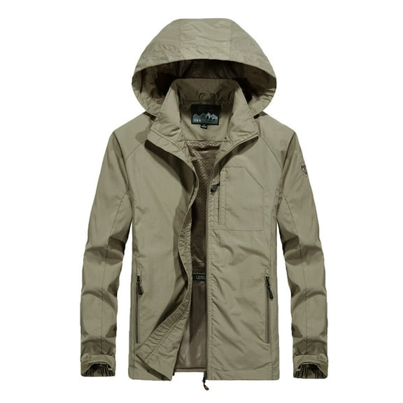 Quinlirra Mens Jackets Sale Winter Men Fashion Zipper Casual Windproof Loose Outwear Jacket Coat
