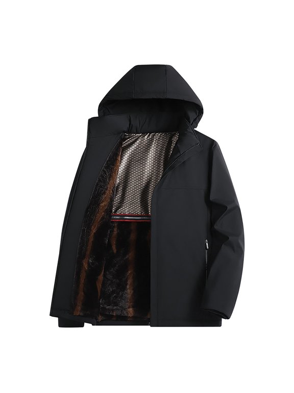 Mens Lightweight Jackets Big and Tall Men's Stitching Drawstring Hooded Slim Fashion Jacket Coat Outwear