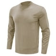 thumbnail image 1 of Quinlirra Mens Sweatshirt Men's Long Sleeve Crew Neck Pullover Sweater Solid Color Top Size XL Khaki, 1 of 4