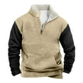 thumbnail image 1 of Quinlirra Mens Sweatshirts Hoodies Men Casual Fashion Stand Collar Color Block Zipper Pullover Long Sleeve Tops Sweatshirt, 1 of 4