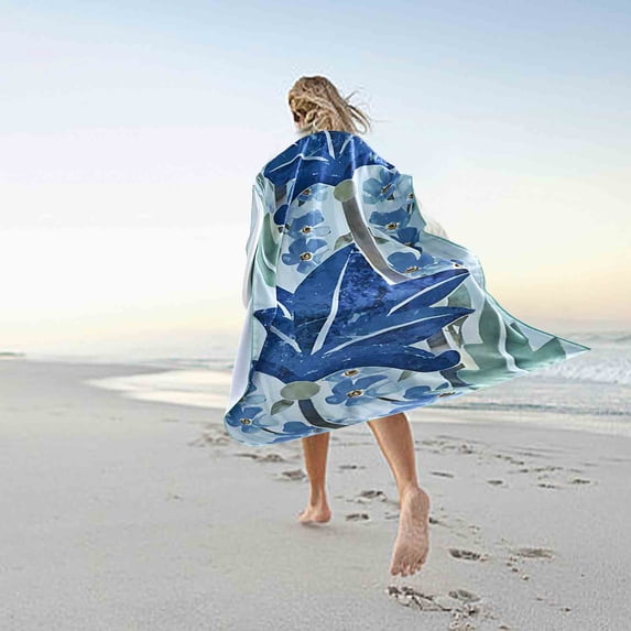 Microfiber Quick Dry Beach Towel, Lightweight Compact Sand Free Towel with a Bag, Large Super Absorbent Towels for Travel, Swim Pool-K&60*28inch