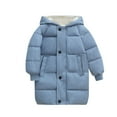 thumbnail image 1 of Quinlirra New Winter Solid Color Down Long Sleeved Hooded Jacket For Childern Long Sleeve Hooded Casual Outwear Jackets Blue Size 6 Years, 1 of 4