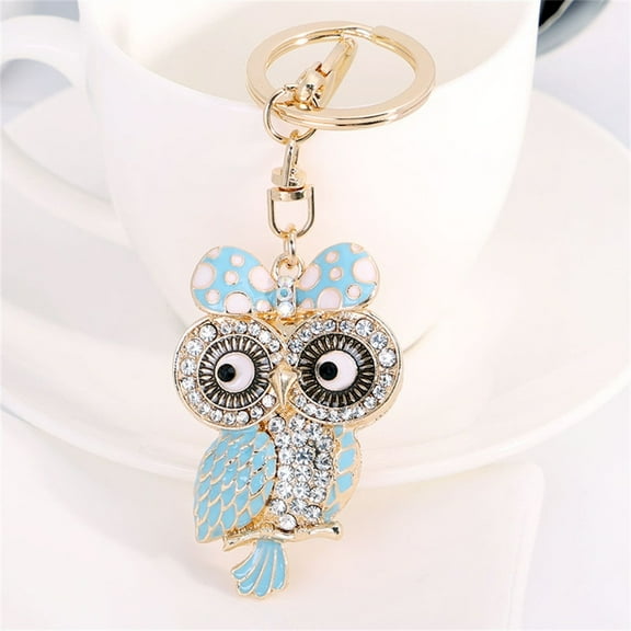 Owl Keychains, Cute Owl Shape Key Chain Crystal Rhinestone Animal Key Ring for Bag Wallet Purse Handbags Cars Key