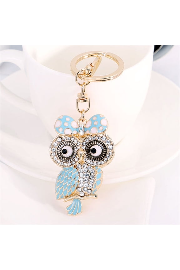 Owl Keychains, Cute Owl Shape Key Chain Crystal Rhinestone Animal Key Ring for Bag Wallet Purse Handbags Cars Key