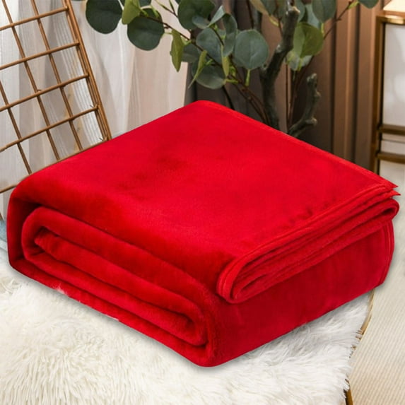Plain Color Flannel Blanket For Winter Warm Coral Velvet Conditioning Blanket Picnic Blanket Aviation Leg Blanket 150X200Cm Gifts For Women Gifts For Men Halloween Gifts