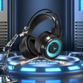 thumbnail image 1 of Quinlirra Promotion Stereo Gaming Headset for PS4, PS5, PC, Xbox One, Noise Cancelling Over Ear Headphones with Mic, LED Light, Bass Surround, Soft Memory Earmuffs for Laptop, 1 of 9