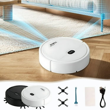 Robot Vacuum and Mop Combo, Robotic Vacuum and Mop Combo, Compact Body, Perfect for Hard Floors, Carpets, and Pet Hair-White&8.27*8.27*2.17inch
