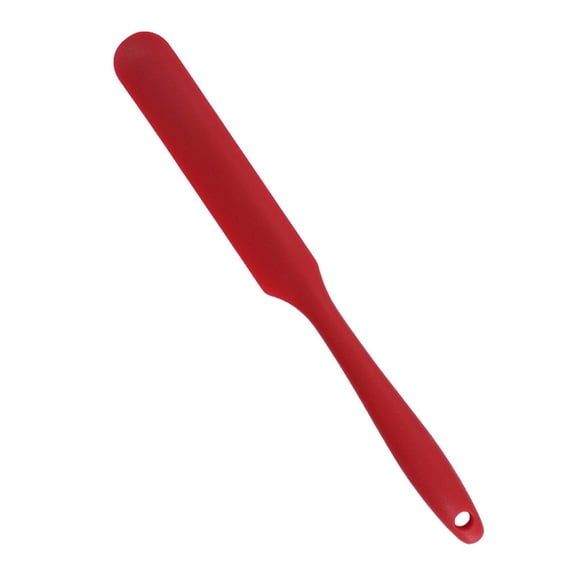 Yoziaaoa Silicone Jar Scraper with Long Handle, Jam Spreader for Peanut Butter, Kitchen Spatula for Baking and Cake Icing, Kitchen Small Silicone Spatula-Red&0.98*9.29inch
