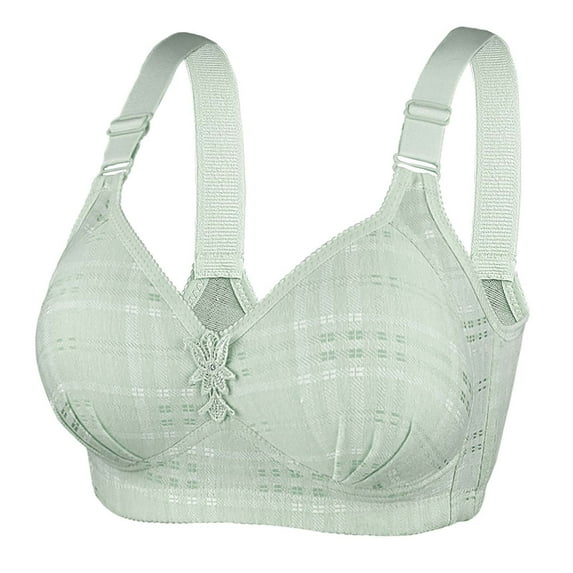 Quinlirra Sport Bras for Women Clearance Women's Plus Size Bra,Casual Sexy Lace Front Button Shaping Cup Shoulder Strap Underwire Bra Plus Size Extra-Elastic Wirefree