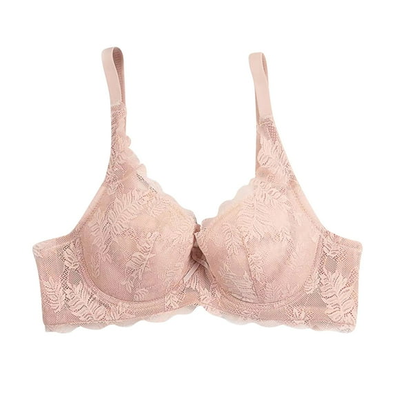 Quinlirra Sport Bras for Women Clearance Women's Sexy Lace Bra Sexy Gathering Large Chest Show Small Sponge Free Thin Comfortable Large Size Underwear Rear Buckle Ventilate Bras