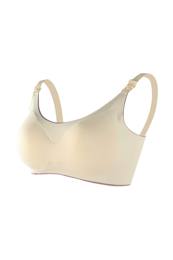 Sport Bras for Women Clearance Ladies Traceless Comfortable Ice Silk Breathable No Steel Front Buckle Breastfeeding Bra Woman Underwear