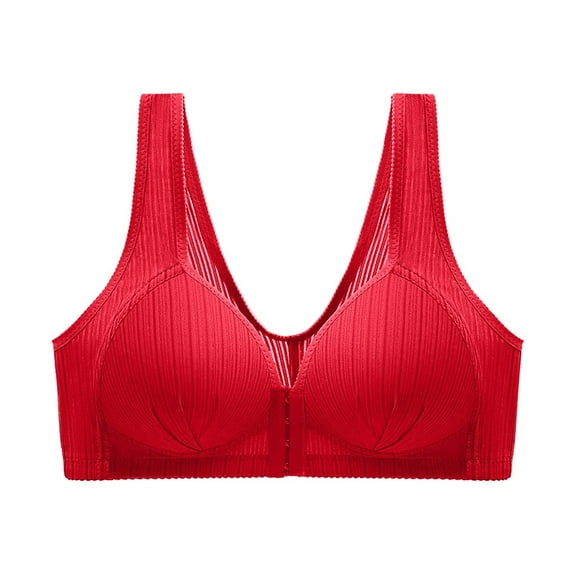 Quinlirra Sport Bras for Women Clearance Women's Bra Soild Wire Free Underwear One-Piece Bra Everyday Front Buckle Underwear