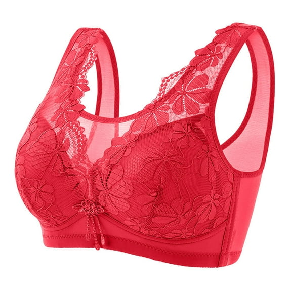 Quinlirra Sport Bras for Women Clearance Women's Sexy Underwear Thin and Comfortable Lace Adjustable Droop Back Wrap Up without Steel Ring Bra
