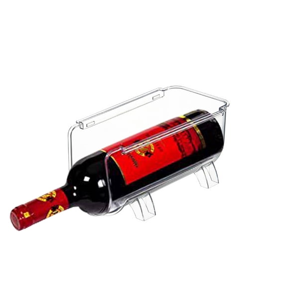 Quinlirra Stackable Plastic Bottle Refrigerator Wine Rack, Kitchen Storage Organizer for Champagne, Wine or Water Bottles, Stacking Wine Organizer for Fridge-A&1 Grid