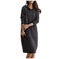 thumbnail image 1 of Quinlirra Sweater Dress for Women Trendy Women's Sexy Pullover Thick Hooded Loose Sweater Women's Knitted Dress Black Free Size, 1 of 5