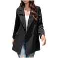thumbnail image 1 of Quinlirra Sweatshirt Blazer Jacket Women Women's Check Print Slim Lapel Button Pocket Blazer Blazer Tops Blouse Coat, 1 of 5