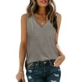 thumbnail image 1 of Rutainlusire Tank Top for Women Under $5 Summer Women Solid Color Round Neck Sleeveless Casual Tee Tank, 1 of 6