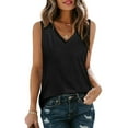 thumbnail image 1 of Rutainlusire Tank Top for Women Under $5 Summer Women Solid Color Round Neck Sleeveless Casual Tee Tank, 1 of 6