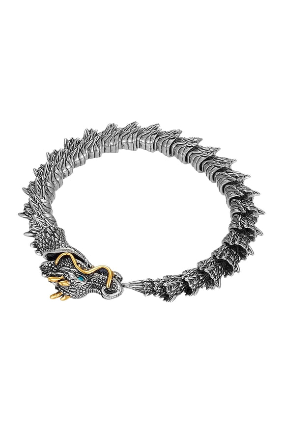 Three-Dimensional Vintage Dragon Head Bracelet For Both Men And Women Domineering Personality Trend Collectible Grade Jewelry Birthday Gift Gifts For Women Gifts For Men Halloween Gifts