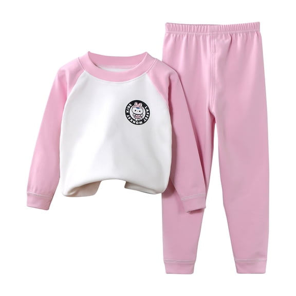 Quinlirra Toddler Girls Outfit Sets Children's Sweatshirt Two Piece Set Children's Casual Clothes For Small And Medium Children Pink Size 6 Months