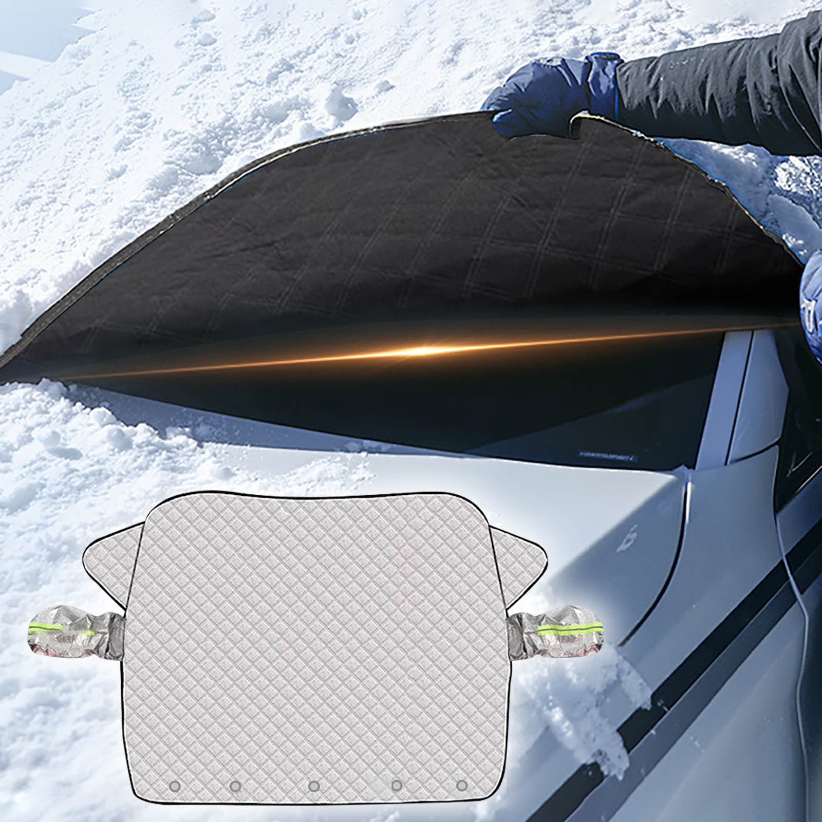 Quinlirra Upgraded All-Weather Windshield Snow Cover, 360° Full ...