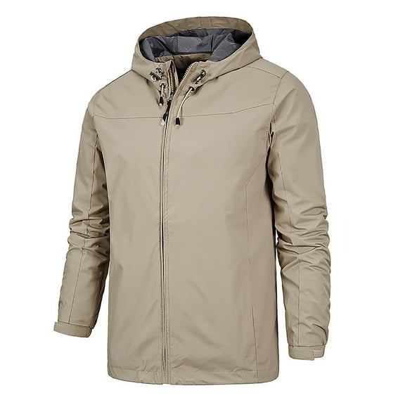 Quinlirra Winter Coats for Men Clearance Men's Jacket Outdoor Mountaineering Solid Color Jacket