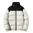 thumbnail image 1 of Quinlirra Winter Coats for Men Clearance Men's Winter Color Blocking Design Windproof Warm Zipper Pocket Clip Sports Long Sleeved Casual Jacket, 1 of 5
