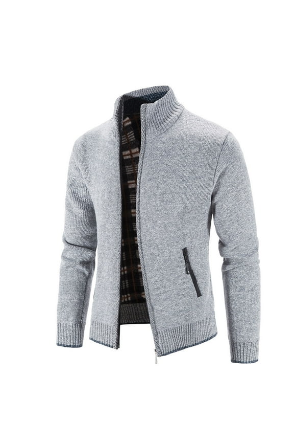 Winter Jackets for Men Men Casual Winter Turtleneck Long Sleeve Knitting Hooded Cardigan Zipper Sweater