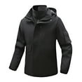 thumbnail image 1 of Quinlirra Winter Jackets for Men Men's Stitching Drawstring Hooded Slim Fashion Jacket Coat Outwear, 1 of 5