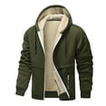 thumbnail image 1 of Quinlirra Winter Jackets for Men Men's Warm Solid Color Thick Design Zipper Pocket Drawstring Long Sleeved Hooded Casual Jacket, 1 of 4